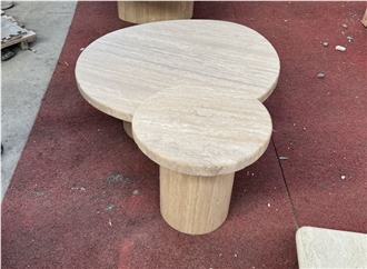 Beige Travertine Set Of Coffee Tables