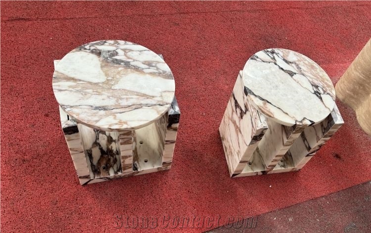 Calacatta Viola Marble Side Table Interior Stone Design