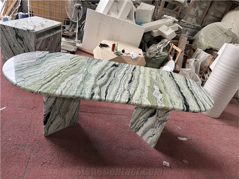 China Jade Green Marble Dinning Table