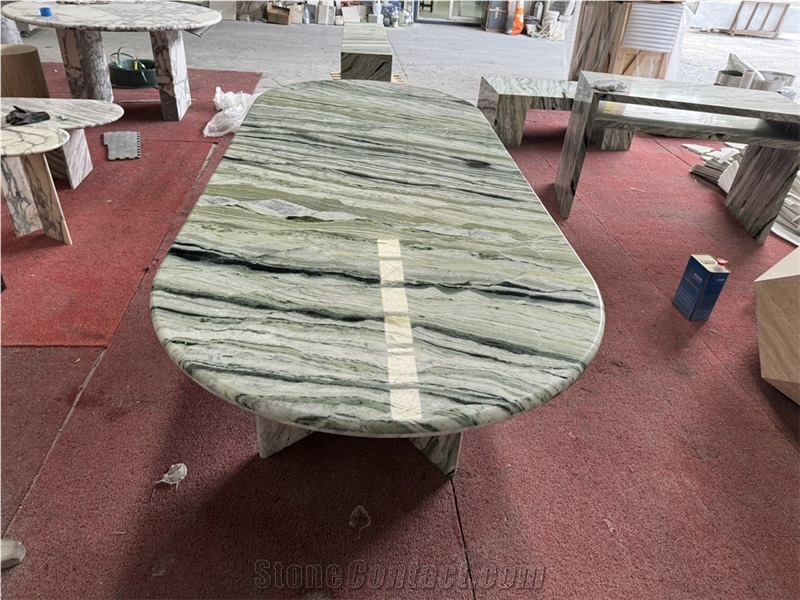 China Jade Green Marble Dinning Table