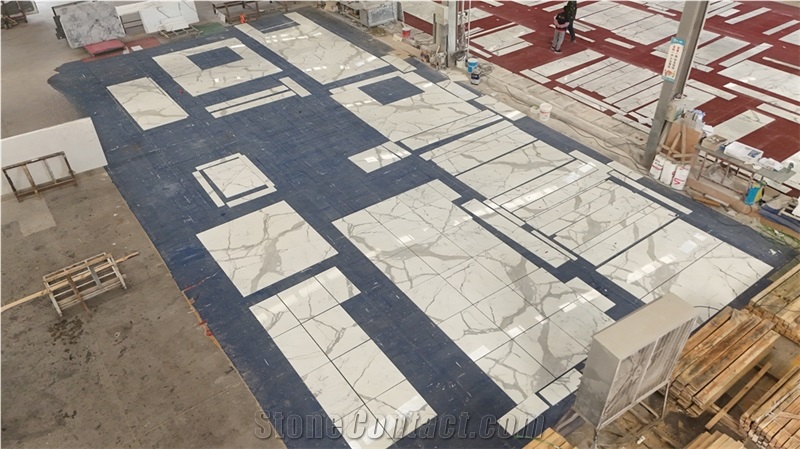 Marmo Calacatta Blanco Marble Bathroom Floor Tiles