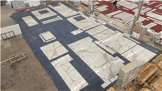 Marmo Calacatta Blanco Marble Bathroom Floor Tiles