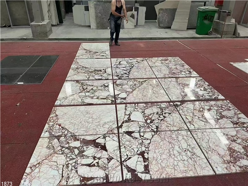 Calacatta Burgundy Marble Tiles Violet Viola Red Pink Stone