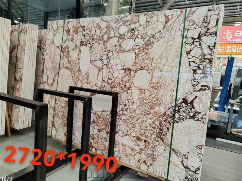 Calacatta Burgundy Marble Tiles Violet Viola Red Pink Stone