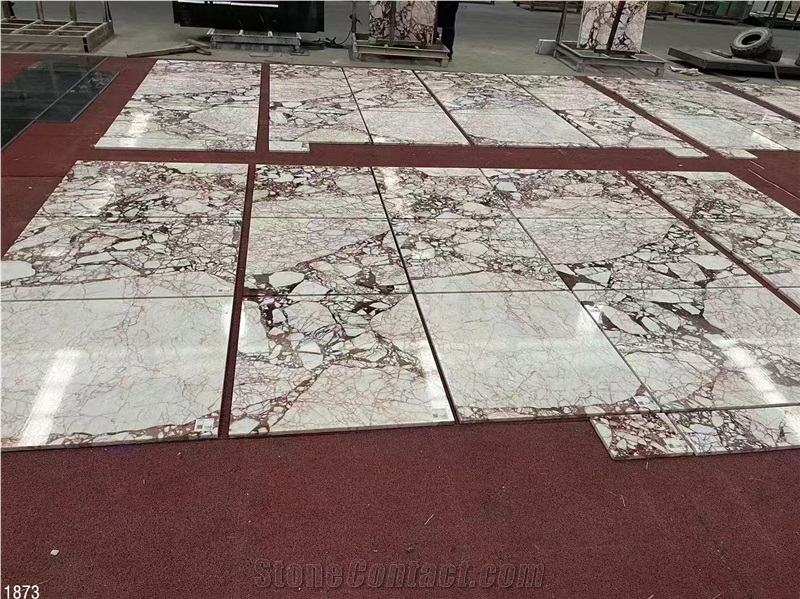 Calacatta Burgundy Marble Tiles Violet Viola Red Pink Stone
