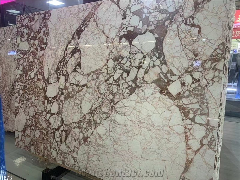 Calacatta Burgundy Marble Tiles Violet Viola Red Pink Stone