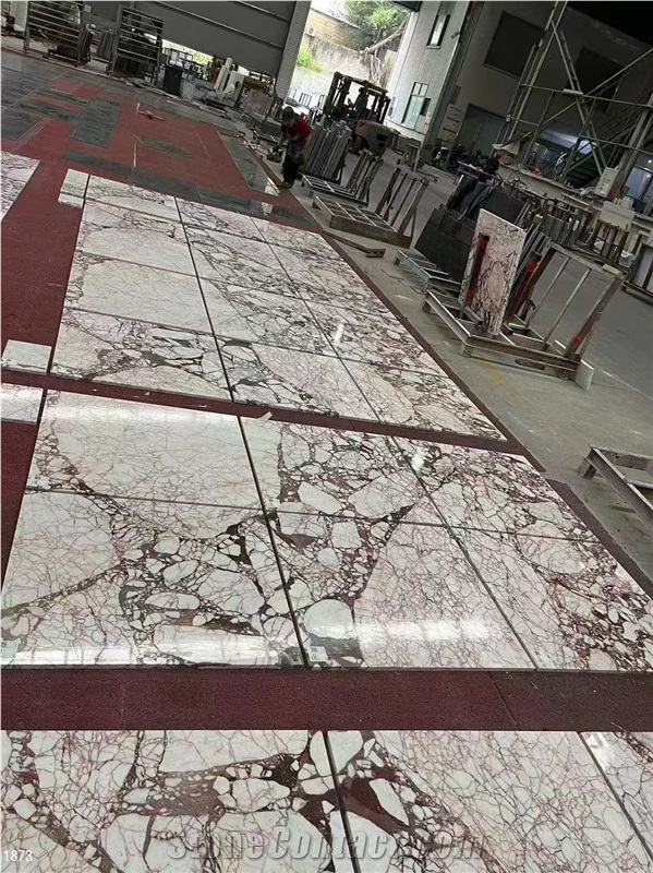 Calacatta Burgundy Marble Tiles Violet Viola Red Pink Stone