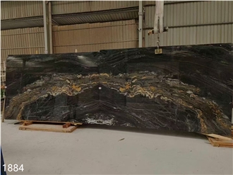 Magma Gold Granite Slabs Black Cosmic Titanium Stone