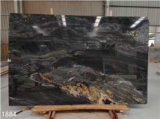 Magma Gold Granite Slabs Black Cosmic Titanium Stone