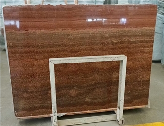 Red Wood Grain Marble Slab Tile Floor