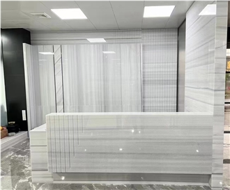 Dreamy White/Galactic Grey Marble Slabs