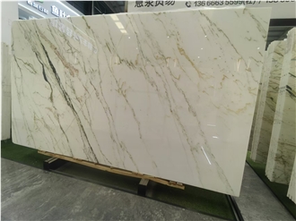 Oriental Calacatta Borgini / Clear Flow Belt  Marble Slabs