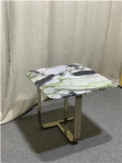 China Green Cold Jade Green Marble Side Table For Wholesale