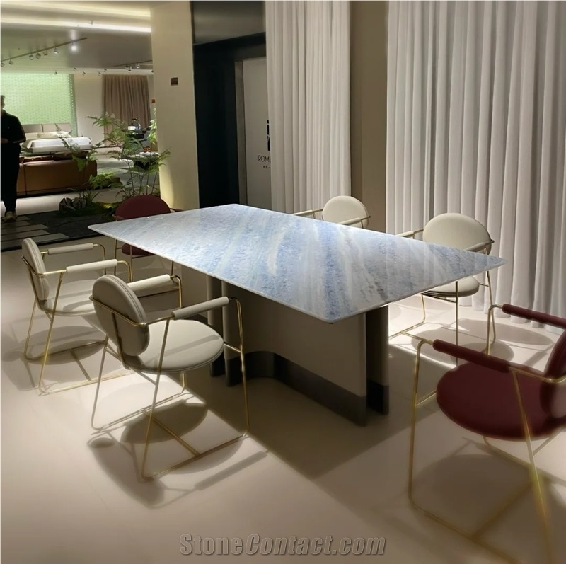 Custom Calcite Azul Marble Blue Stone Furniture On Wholesale