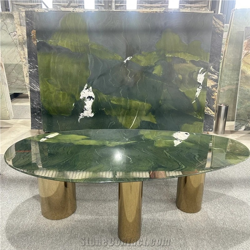 HRST Brazil Avocatus Quartzite Green Stone Table On Sale