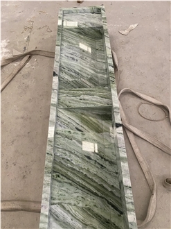HRST Custom Raggio Verde Marble Green Stone Rectangle Sink