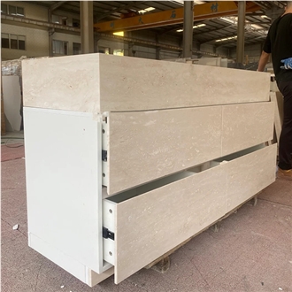 Hrst Travertine Bathroom Vanity Unit With Sink