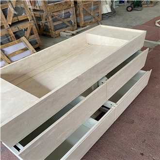 Hrst Travertine Bathroom Vanity Unit With Sink