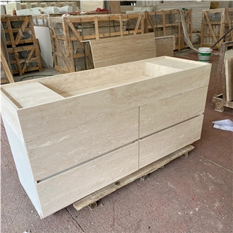 Hrst Travertine Bathroom Vanity Unit With Sink