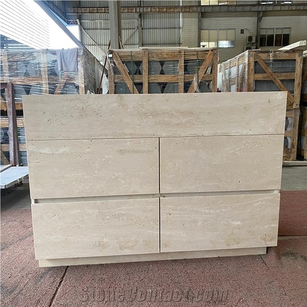 Hrst Travertine Bathroom Vanity Unit With Sink