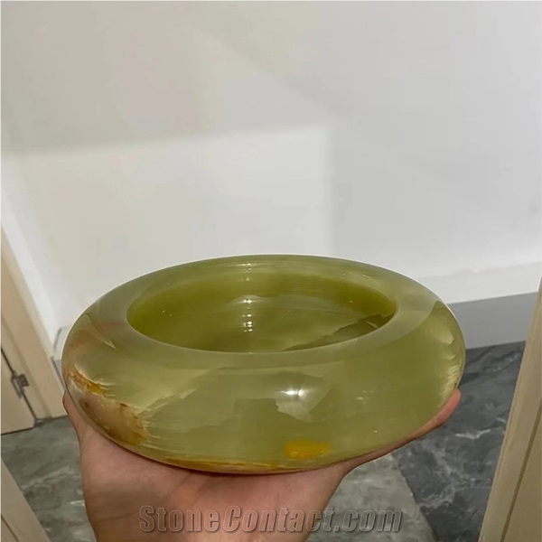 Natural Green Onyx Stone Cigar Ashtray