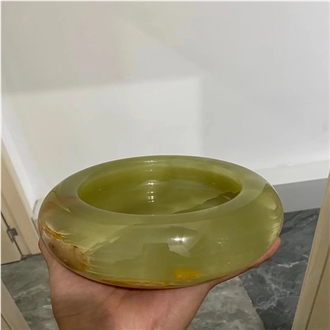 Natural Green Onyx Stone Cigar Ashtray
