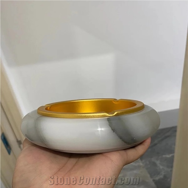 Natural Green Onyx Stone Cigar Ashtray