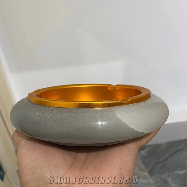 Natural Green Onyx Stone Cigar Ashtray