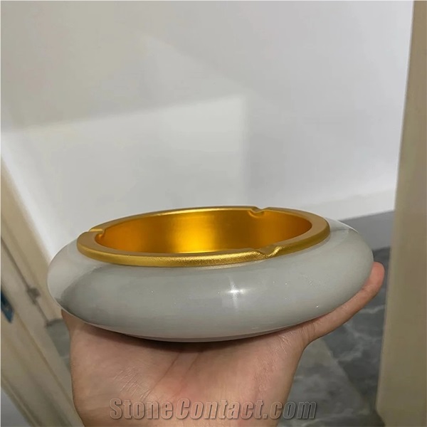 Natural Green Onyx Stone Cigar Ashtray