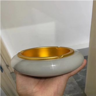 Natural Green Onyx Stone Cigar Ashtray