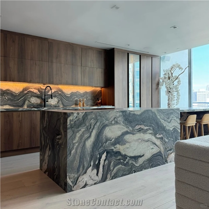 Unique Fusion Blue Quartzite Slabs