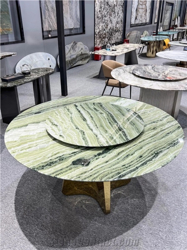 Wholesale Raggio Verde Natural Marble Round Dining Table