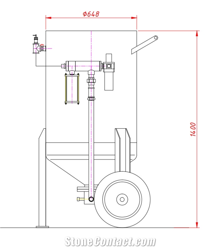 Portable/Mobile Pressurized Sandblasting Machine