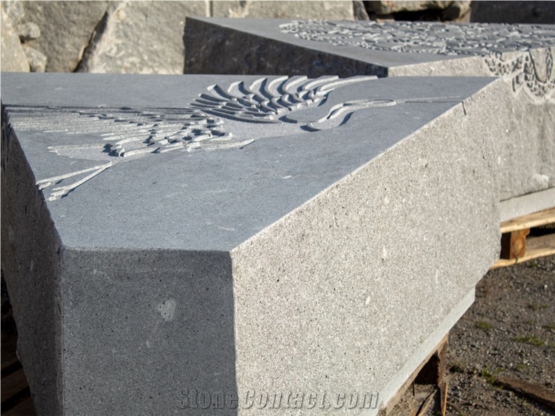 Azul Grao Fino Granite Urban Benches