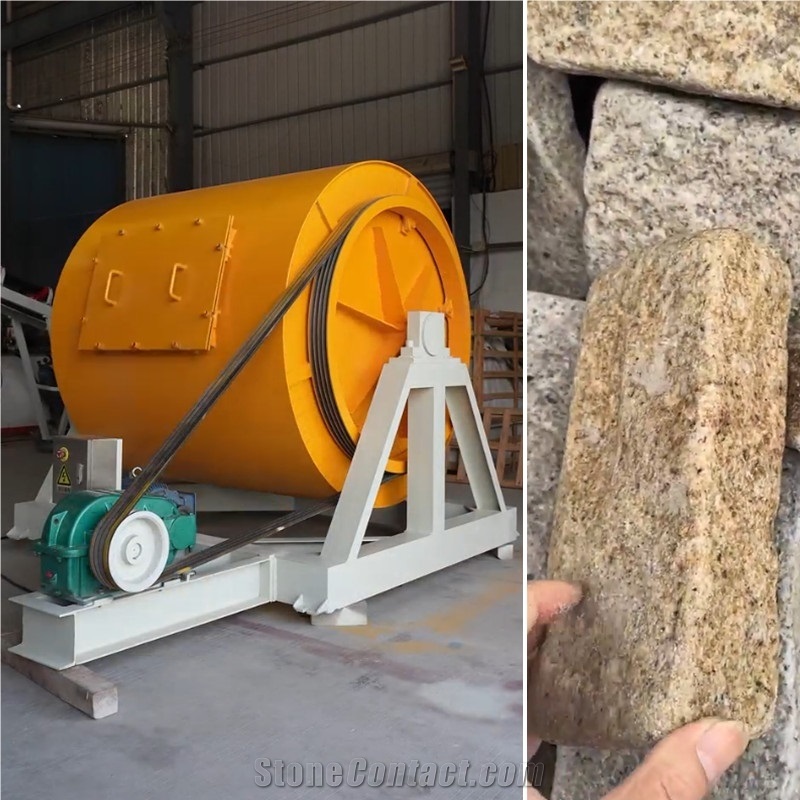 Natural Stone Rock Surface Rotary Tumbling Machine