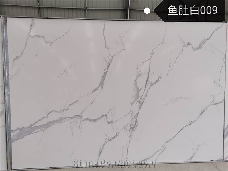 2700*1600Mm 6D Printing Wall Cladding Artificial Calacatta Quartz, Engineered Stone