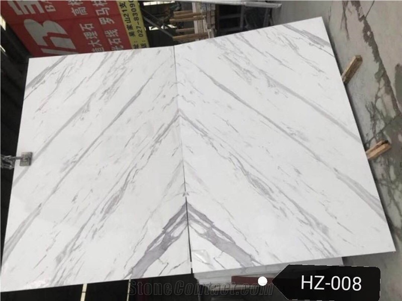 2700*1600Mm 6D Printing Wall Cladding Artificial Calacatta Quartz, Engineered Stone