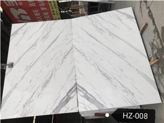 2700*1600Mm 6D Printing Wall Cladding Artificial Calacatta Quartz, Engineered Stone