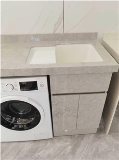 2700*1800*18Mm Fish Belly Grey  Artificial Stone Slabs