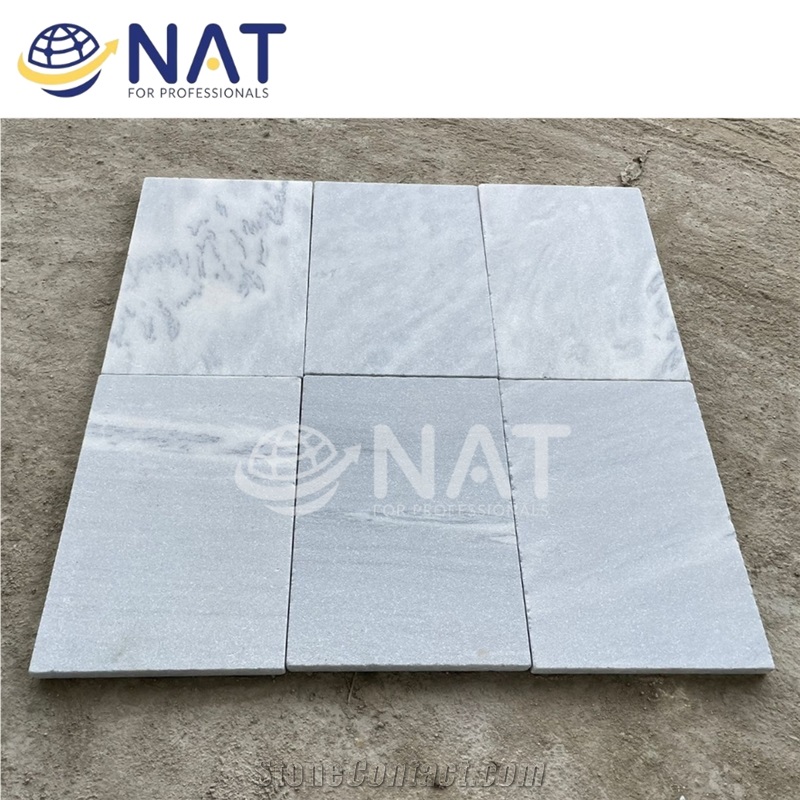 Sanded Light Grey Pool Coping Bianco Marble Stone Pavers
