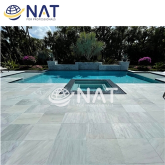 Sanded Light Grey Pool Coping Bianco Marble Stone Pavers