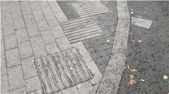 Granite Tactile Paving Tiles With Diagonal Groove