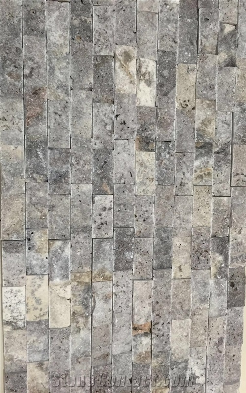 Afyon Silver Travertine Split Face Stone Veneer