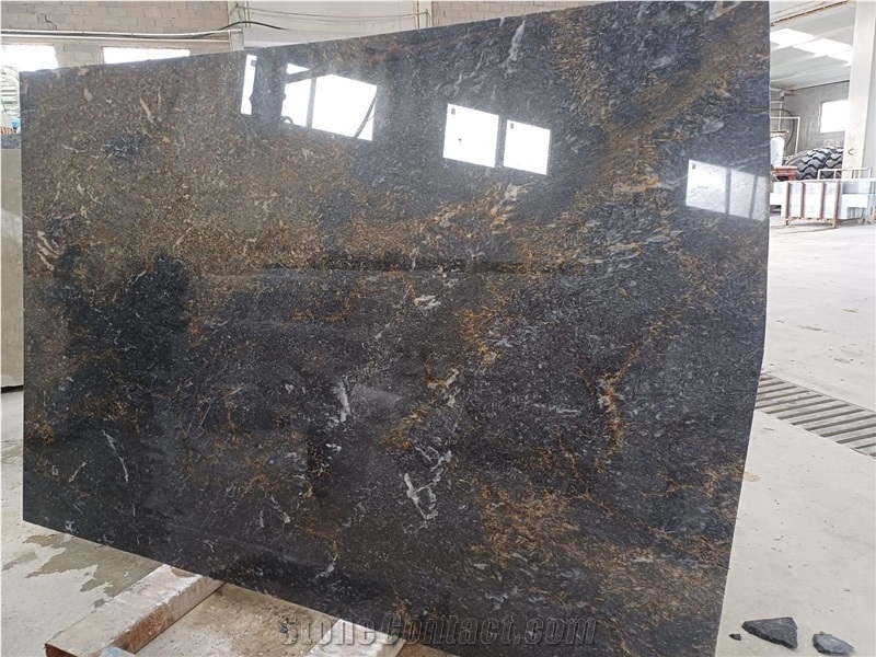 Galaxy Black Polished Marble Slabs
