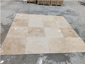 Light Medium Travertine Filled And Honed Tiles