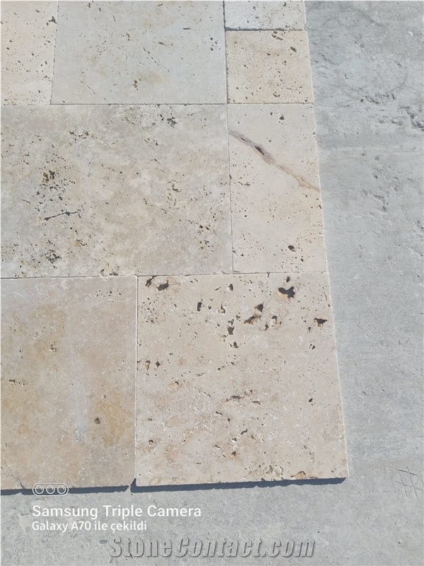 Rustic Travertine Tumbled French Pattern Set 1.2 Cm Thickness