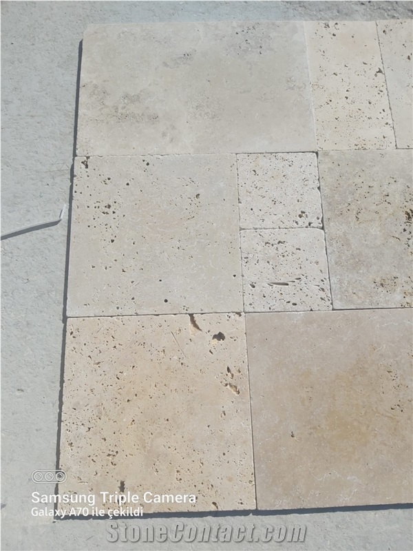 Rustic Travertine Tumbled French Pattern Set 1.2 Cm Thickness