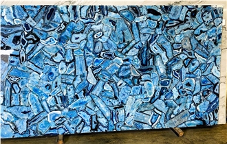 Blue Agate Stone Semiprecious Stone Slabs