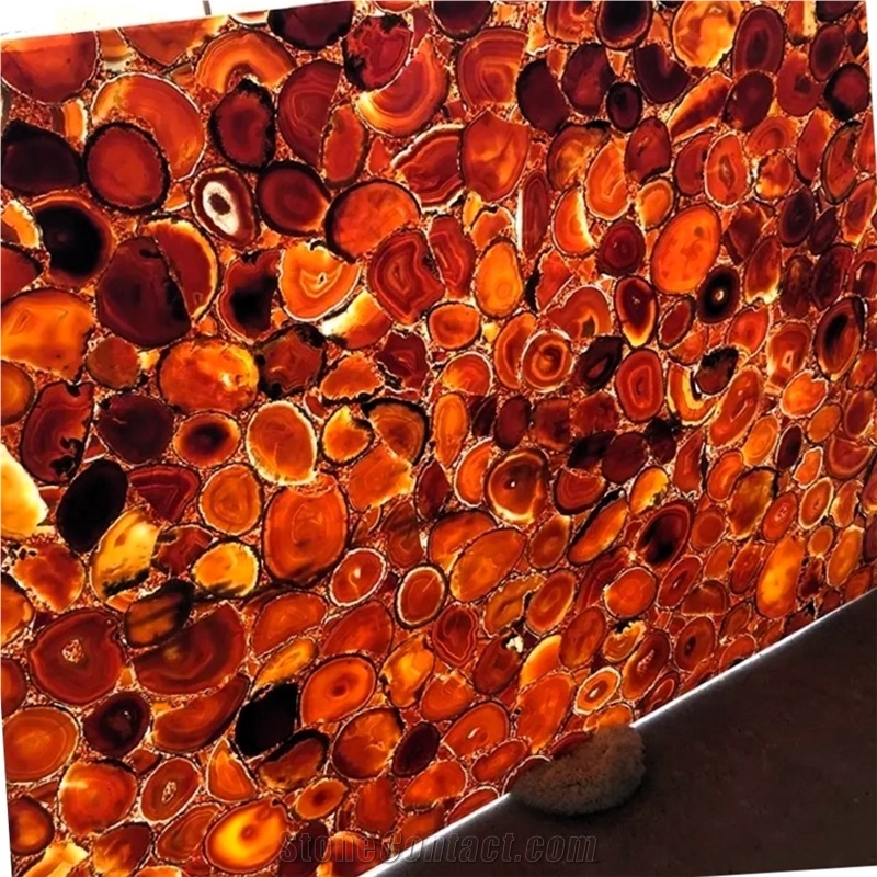 Red Agate Stone Semiprecious Stone Tiles
