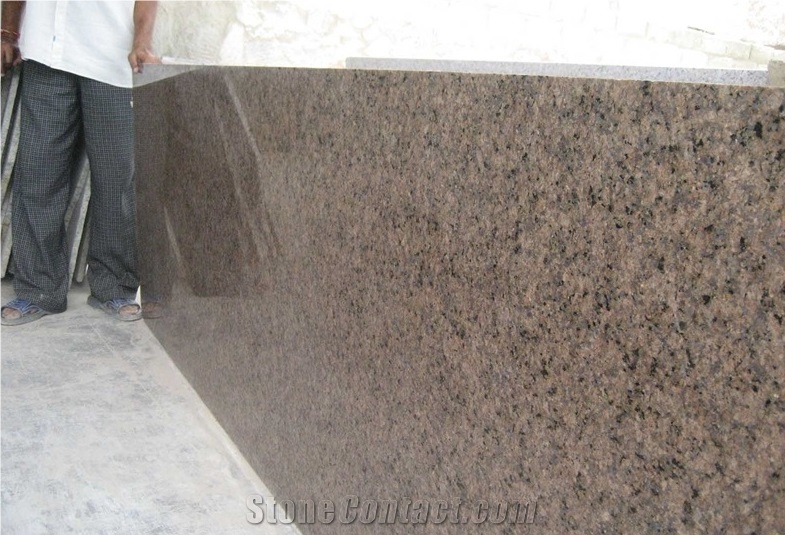Cherry Brown Granite Slabs, India Brown Granite